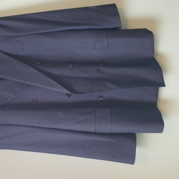 Valentino 100% Pure Virgin Wool Double Breasted Pinstriped Suit Jacket - Picture 2 of 8